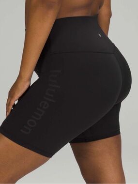 Lululemon Align High-Rise Short 8" Logo Design in Black